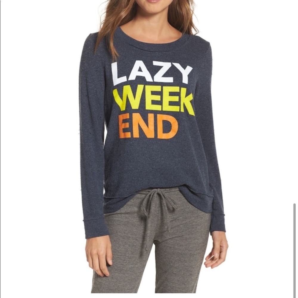 Chaser Lazy Weekend graphic pullover sweatshirt